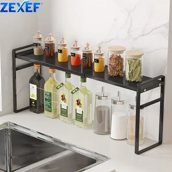 ZEXEF Retractable อุปกรณ์เสริมสําหรับห้องครัวตู้เฟอร์นิเจอร์ชั้นวางห้องน้ํา Rack Home Pantry Spice 1