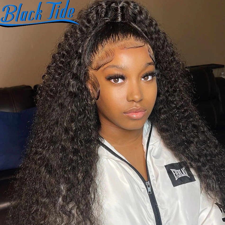 Long Curly Lace Front Human Hair Wigs 13x6 HD Lace Frontal Wig Remy 13X4  Lace Front Wig Human Hair Preplucked Kinky Curly Wig