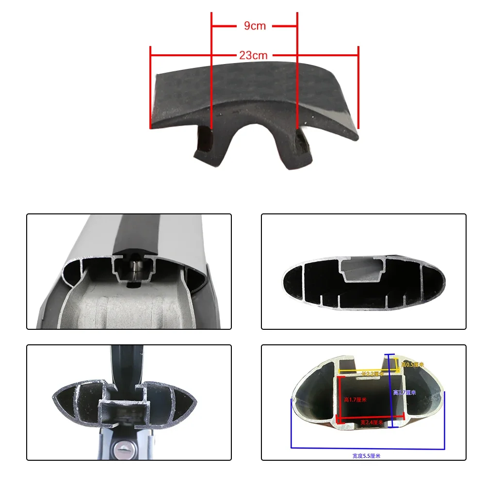 1pcs Rubber strip at the top groove of the shark crossbar. Anti slip rubber strip, increasing friction rubber strip