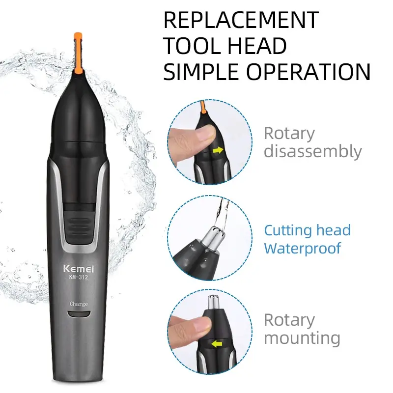 Nose Hair Trimmer 3in1 Rechargeable Nose Trimmer Beard Trimer for Men Micro Shaver Eyebrow Nose Hair Trimmer for And Ear Cleaner Grooming Set