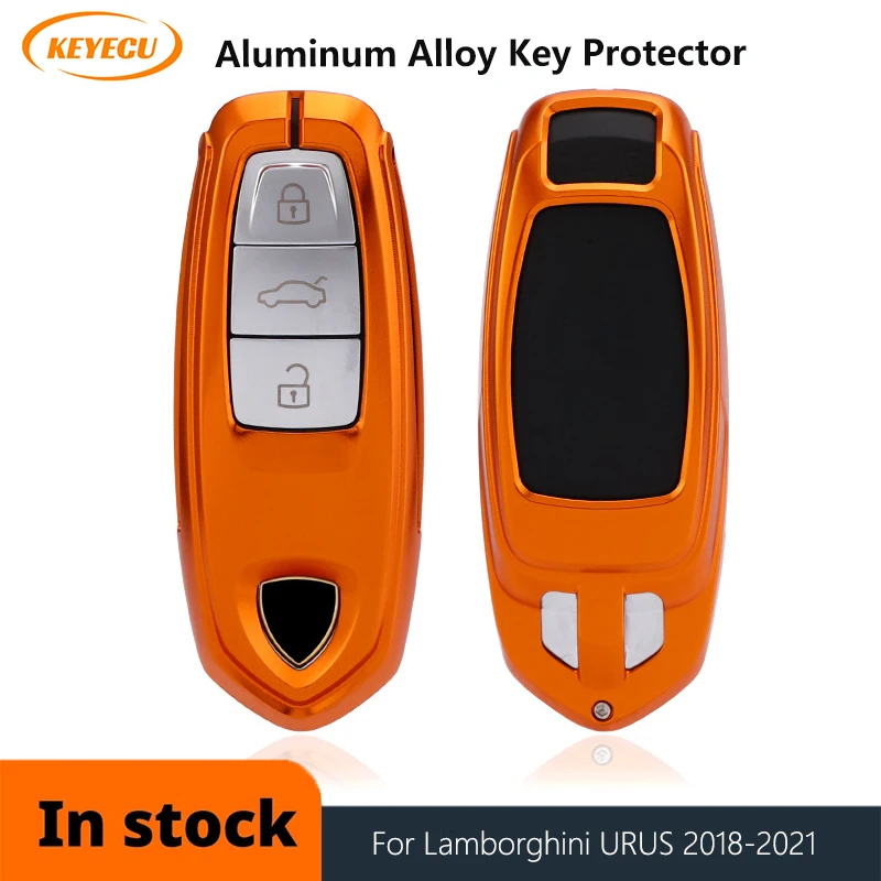 

KEYECU Aluminum Alloy Car Key Case Key Shell Protector for Lamborghini URUS 2018 2019 2020 2021 Accessories Keychain Cover