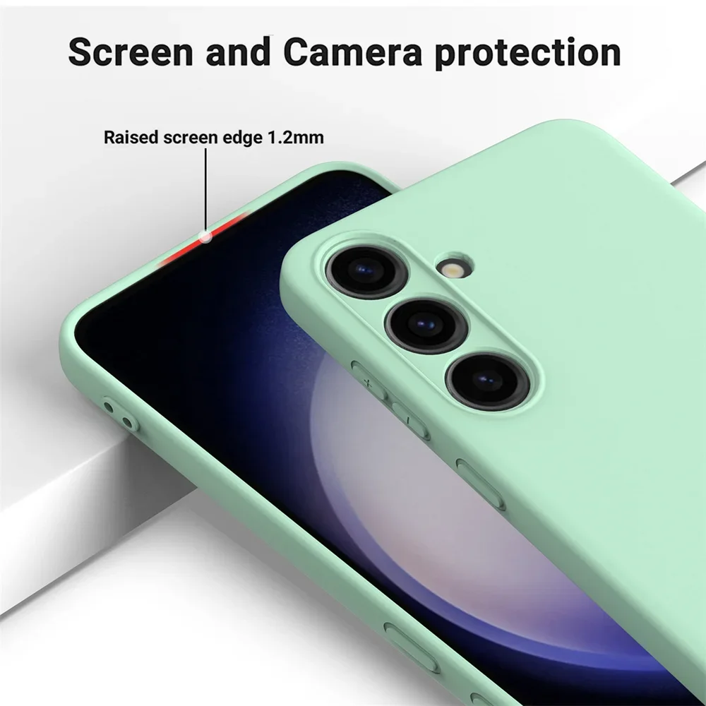 Delicate Liquid Silicone Soft Phone Case with Camera Lens Protector Cover