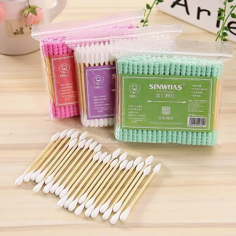 Cotton Swab Sticks 100Pcs For Makeup Remover Medical Nose Ears Cleaning
