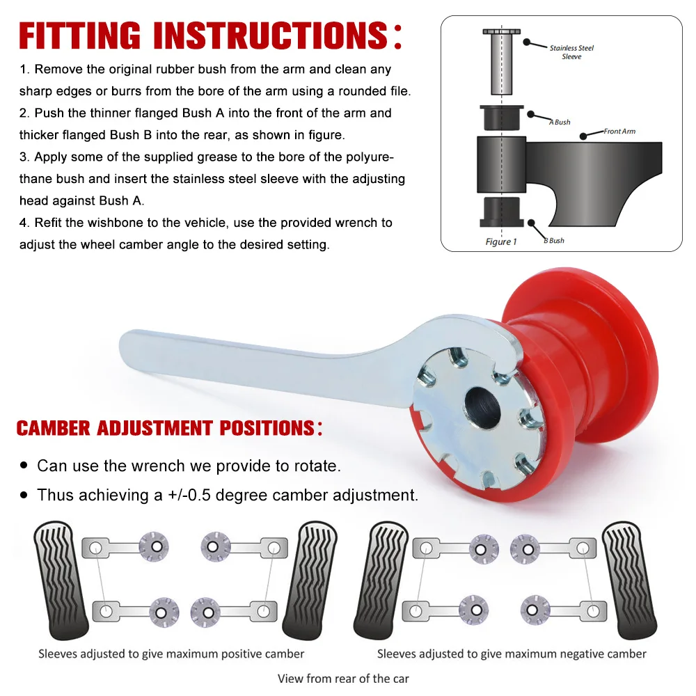 Control Arm Bushings Kit Front Control Arm Polyurethane Bushing Kit for VW Golf Caddy Jetta Passta Tiguan,Audi A3 S3 Q3 TT,Skoda Superb Octavia,Seat