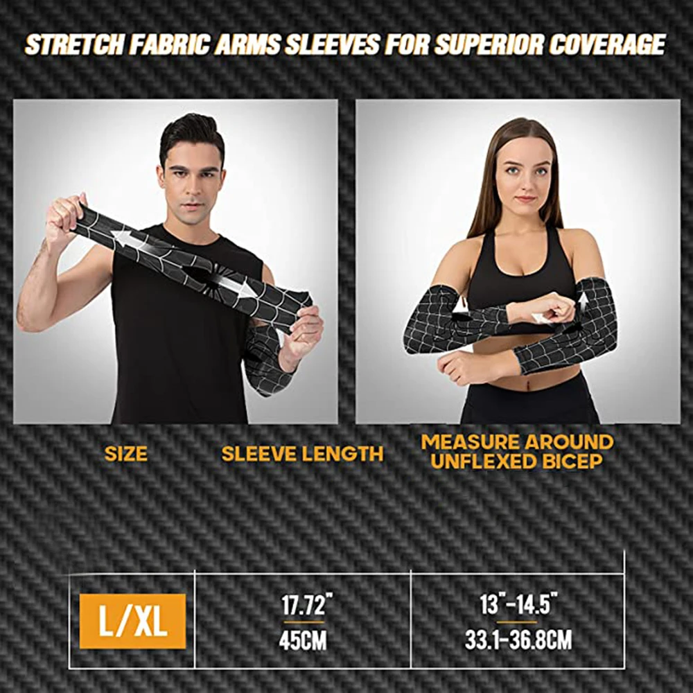 Sports Cycling Arm Sleeves Anti-UV Sun Protection UPF Arm Cover Compression 2Pcs/Pair sun protection arm sleeves arm sleeves cooling arm sleeves