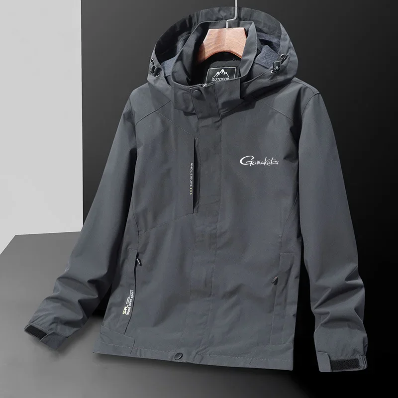Gamakatsu Windproof Fishing Clothes for Men, Outdoor Sports, Mountaineering Couple Coat, Waterproof, Large Size, L-7XL