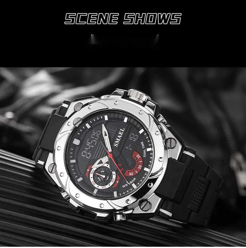 Herre quartz ur med dobbelt display multifunktionelt vandtæt_voghion.com