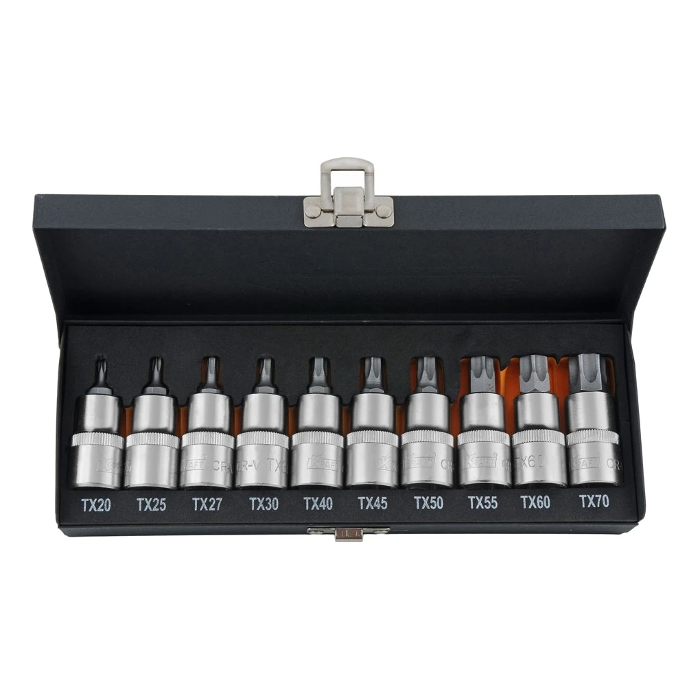 Набор бит KRAFT КТ 700688 (Torx 10 предметов) (10 предметов размер посадки 1/2&ampquot TORX T20-T70