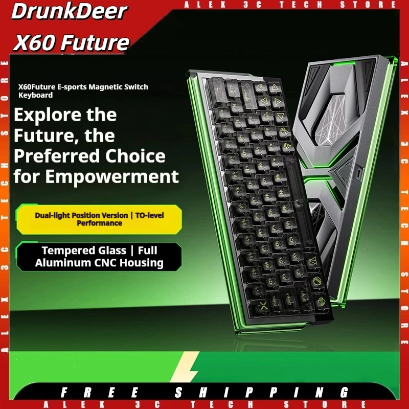 DrunkDeer X60 Future Gaming Keyboard Magnetic Switch 8kHz 0.01 RT
