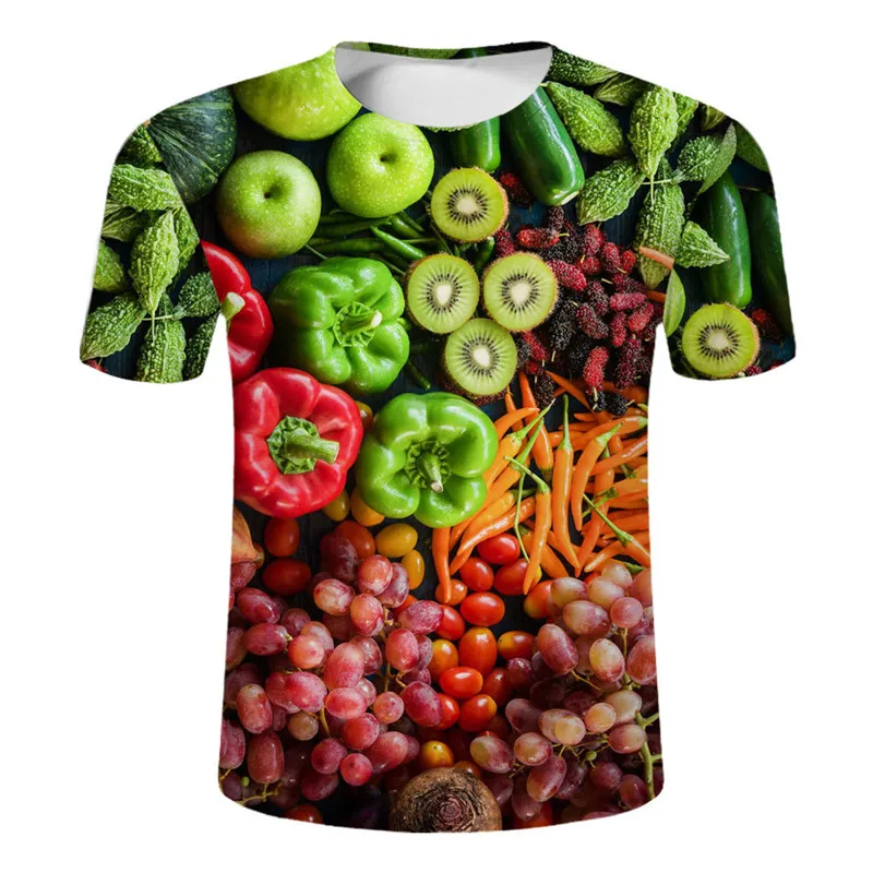 Summer Fashion Personality Fruit and Vegetable graphic t