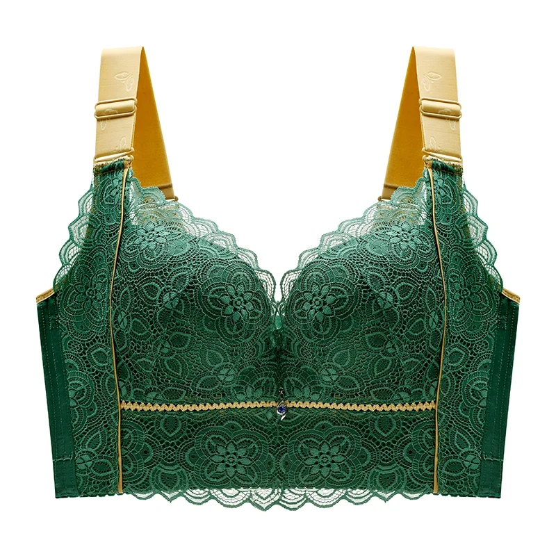 Push Up Bras Fashion Sexy Bra Lace Lingerie Wireless Bra Contrast Wide Shoulder Straps Women Bralette Plus Size Bra for Women