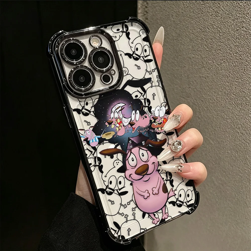 Cartoon Courage the Cowardly Dog Protective Phone Case with Anti-Fall Airbag