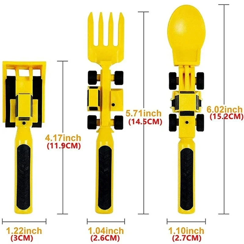 Kids Dining Tool Set PP Spoon Fork Knife Car Bulldozer Excavator Shovel Spoon Fork Safe Practical Utensils picnic cutlery set western style cutlery set camping cutlery set cutlery set wooden cutlery set