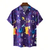 Colorful Abstract Graphic Aloha Shirt For Men Coconut Tree Ball Game 3D Printed Blouse Women Kids Short Sleeve Hawaiian Shirts 4