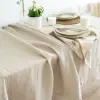 100% Pure Linen Tablecloth Natural Fabric for Kitchen Dining Room Party Holiday Tabletop Decoration Solid Color Table Cover 2