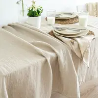 100% Pure Linen Tablecloth Natural Fabric for Kitchen Dining Room Party Holiday Tabletop Decoration Solid Color Table Cover 2