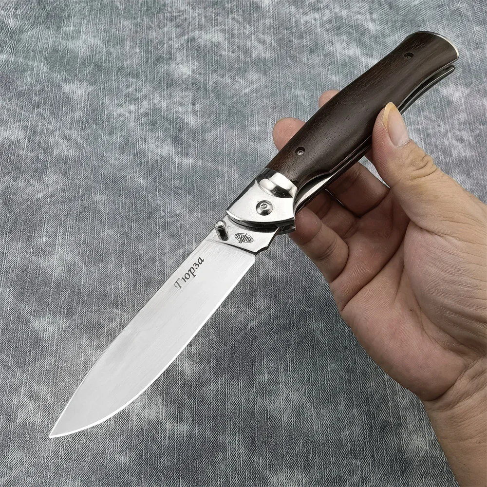 

Новый ручной карманный нож в русском стиле, клинок С флиппером, инструменты для охоты на природе, острые лезвия, деревянная ручка, складной нож, снаряжение для выживания