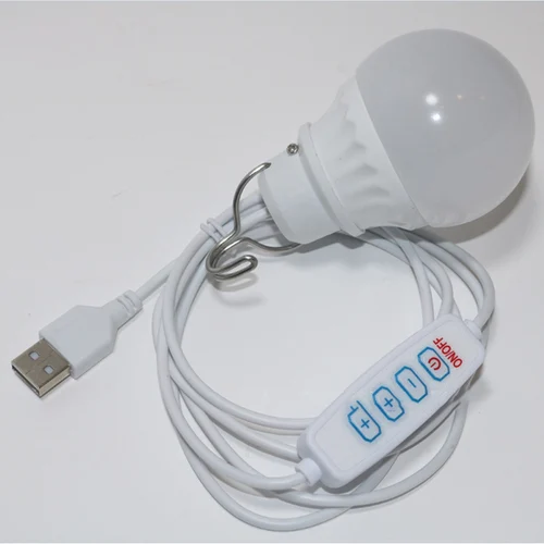 LED 캠프 조명 USB 비상 전구, 밝기 조절 행잉 텐트 램프, 바베큐 낚시 수리, 야외 캠핑 장비, DC5V, 3 색 5