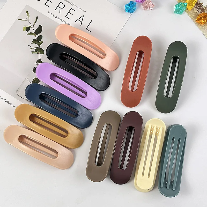 Matte large hairpin female solid color bangs side clip acrylic broken hair BB clip side clip headpiece