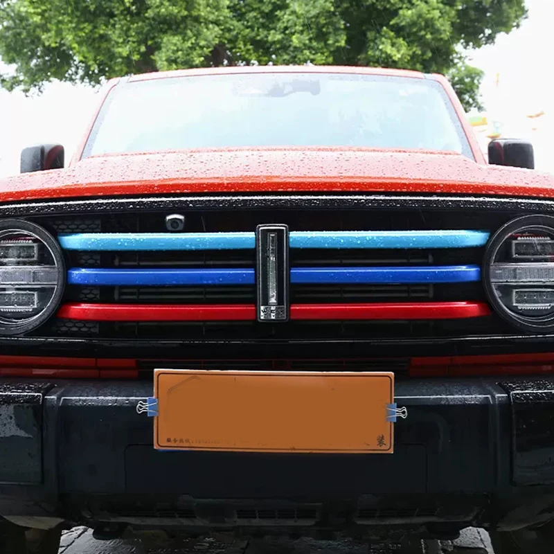 

Chrome Carbon Car Front Grille Hood Engine Decor Sticker Cover Moulding For Great Wall GWM WEY Tank 300 2022 2023 Accessories