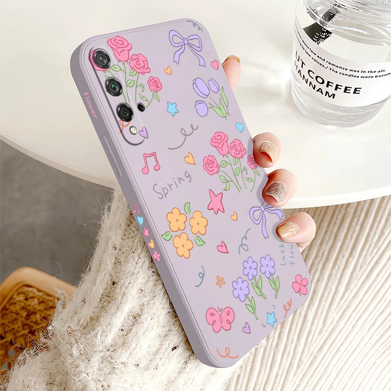 Elegant Floral Bow Silicone Phone Case - Soft Protective Cover