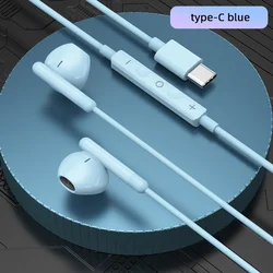 USB C Wired Earphones with In - Ear Design and 3.5mm Jack (Type C blue)