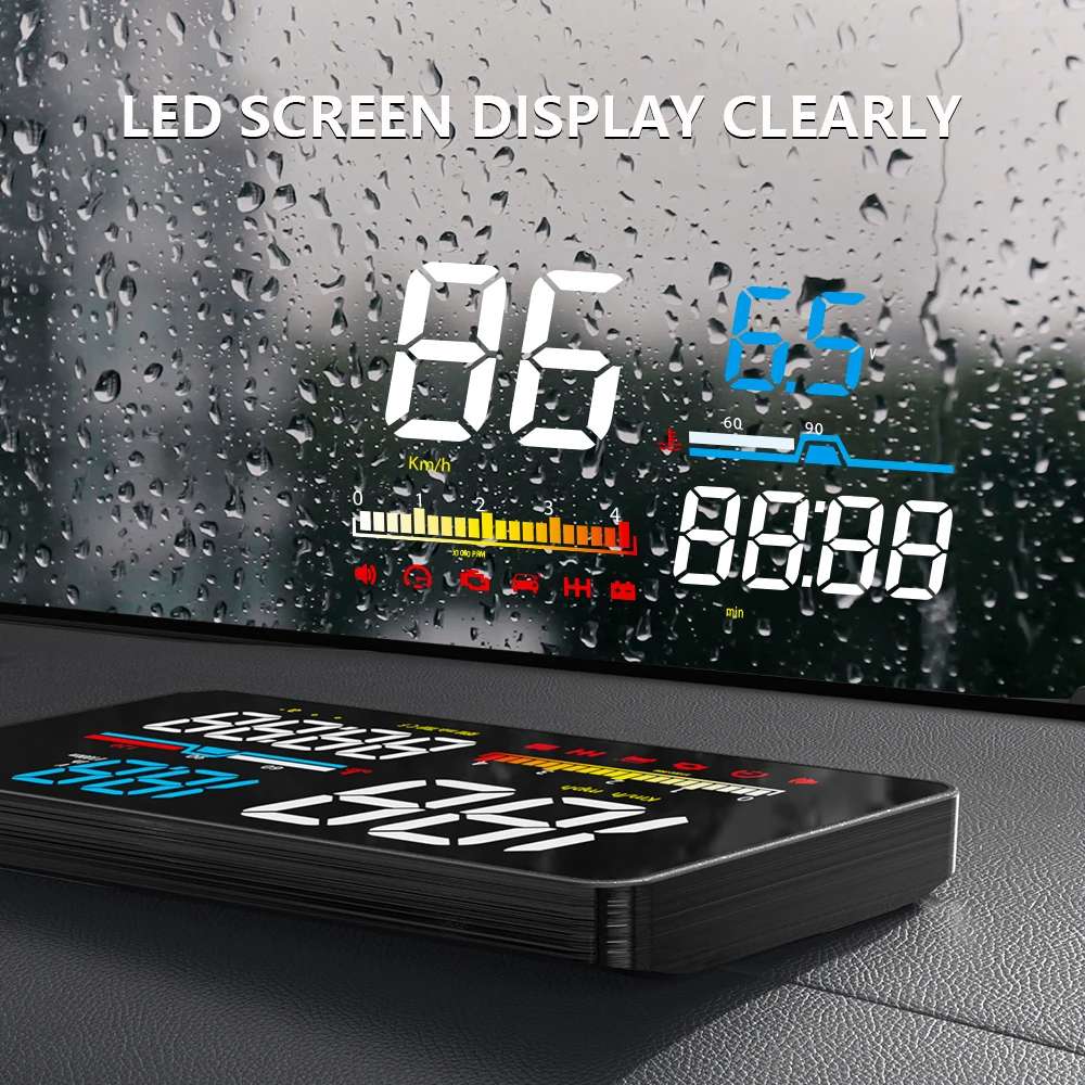 ZQKJ-D5000 OBD2 ڵ ӵ   ÷,     HUD LED ׼  ڵ  溸