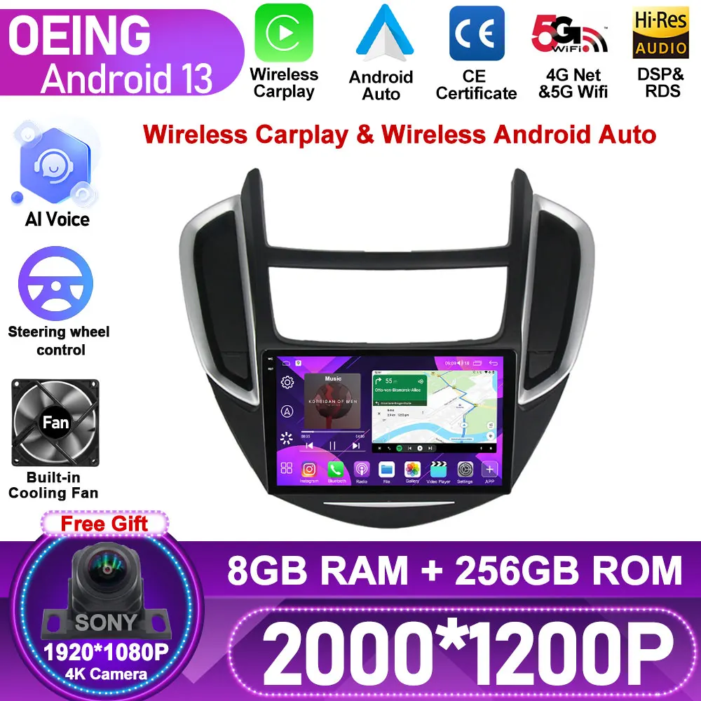 

Android For Chevrolet Trax Tracker 2014 2015 2016 DSP 4G LTE 8G+256G Car Multimedia GPS Radio Navigation Auto Player 2DIN