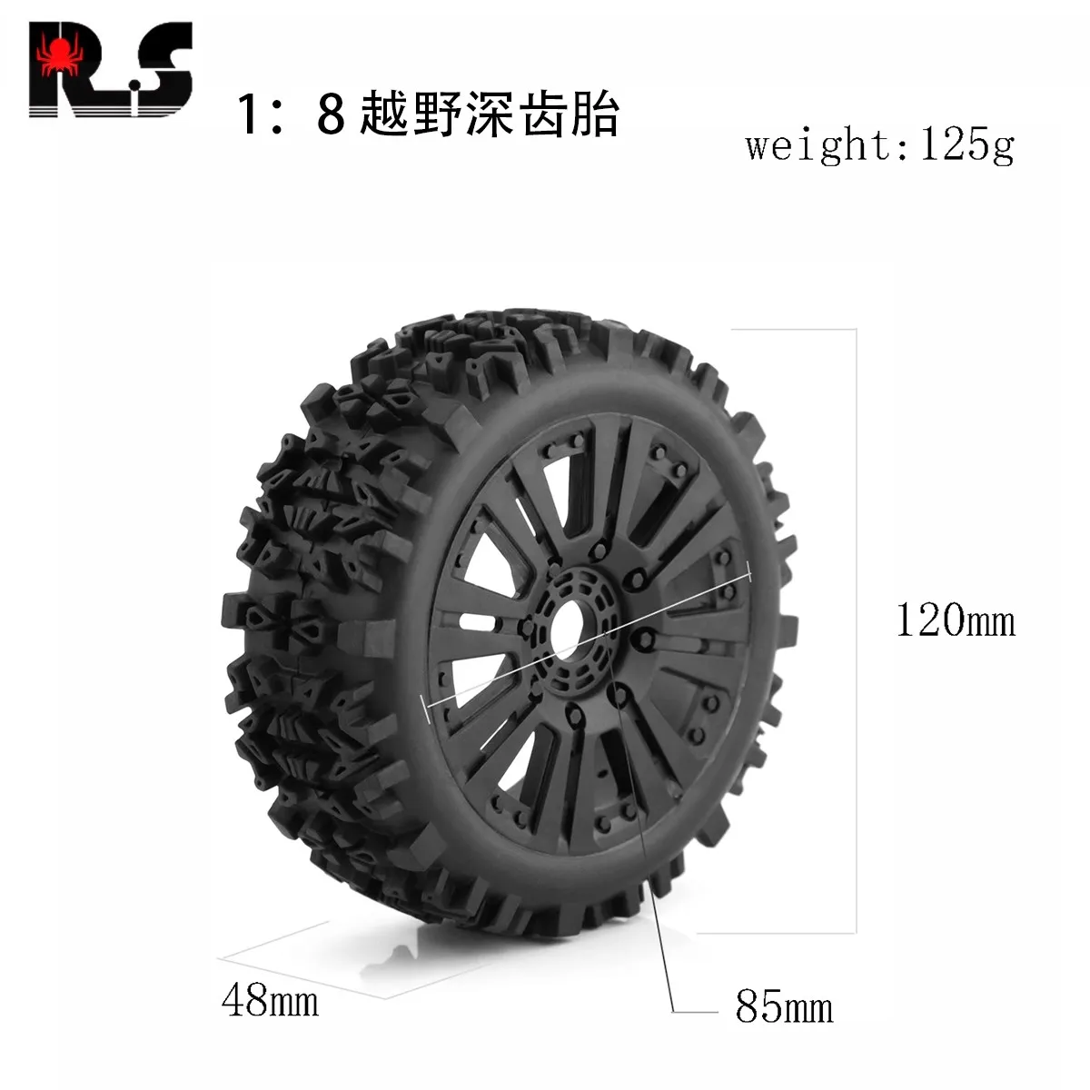Gros plan sur le motif de bande de roulement des pneus caoutchouc RC 1/10