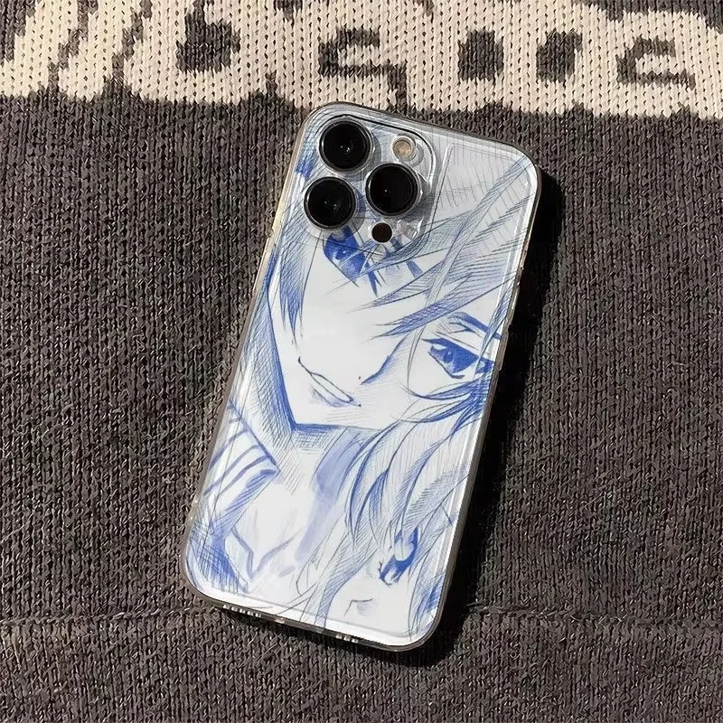 Stylish Couple Anime Comic Phone Case - Artistic Design Back Cover