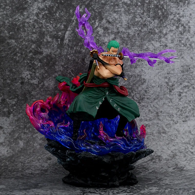 One Piece Zoro Anime Figure 30cm Statue Pvc Figurine Action Figures Ashura 3 Swords Style Model Collection Decoration Toy Gift 4
