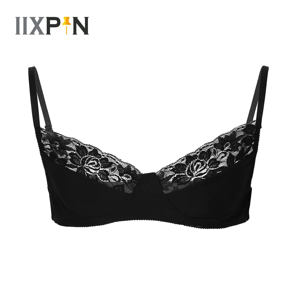 

Mens Sissy Bra Lingerie Adjustable Shoulder Harness Hombre Satin Lace Floral Bralette Top Gay Wire-free Exotic Tanks Nightwear