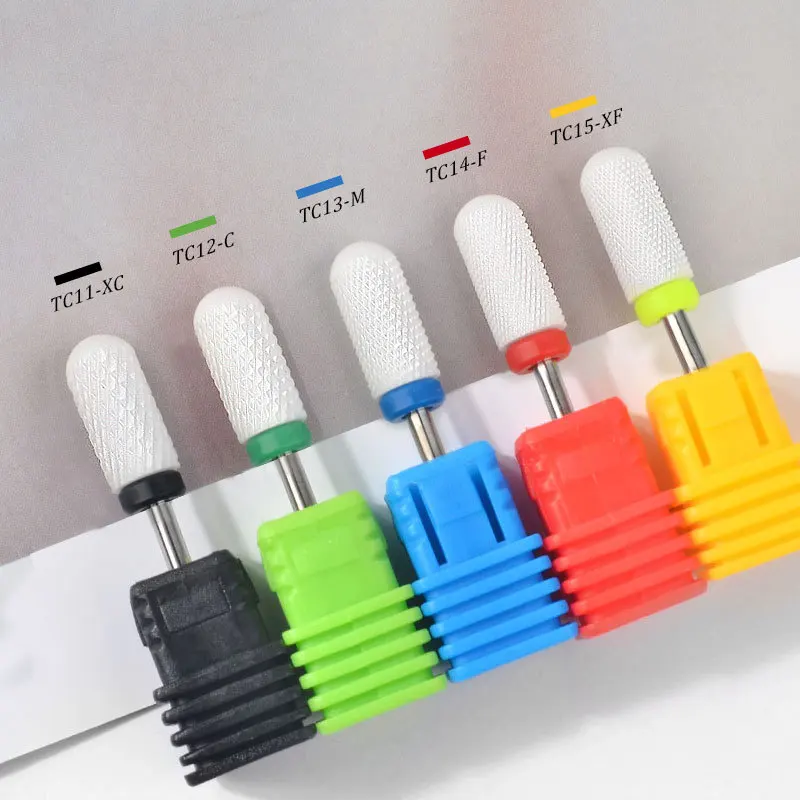 Ceramic Nail Drill Bits Milling Cutter Nail Files Grinding Head Electric Pedicure Manicure Polish Cuticle Clean Nail Art Tools 4