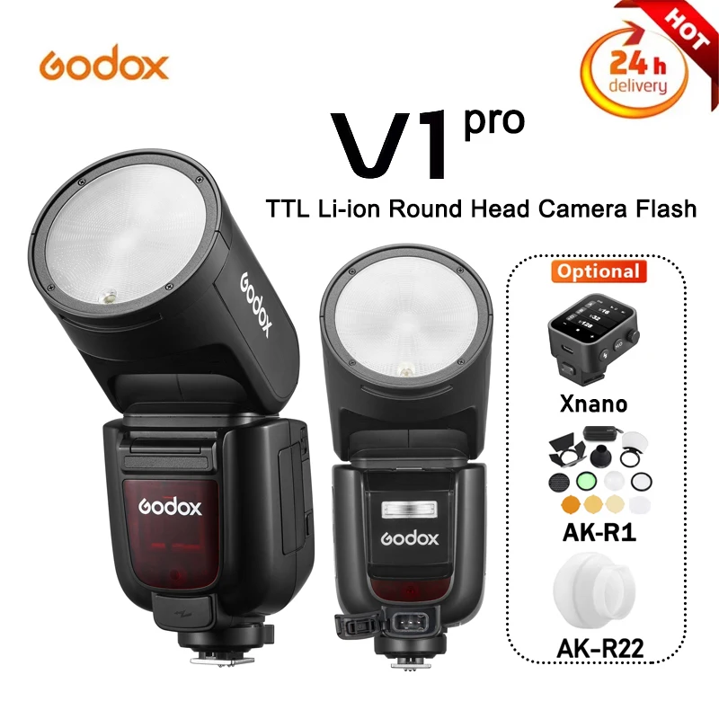 Godox V1-C V1-N V1-S V1-F V1-O V1 Pro Ttl Flash Round Head Speedlight Camera Speedlite Per Canon Nikon Sony Fujifilm Olympus