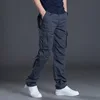 2024 New Large Pocket Loose Overalls Men's Outdoor Sports Jogging Tactical Pants Elastic Waist Pure Cotton Casual Work Pants 6