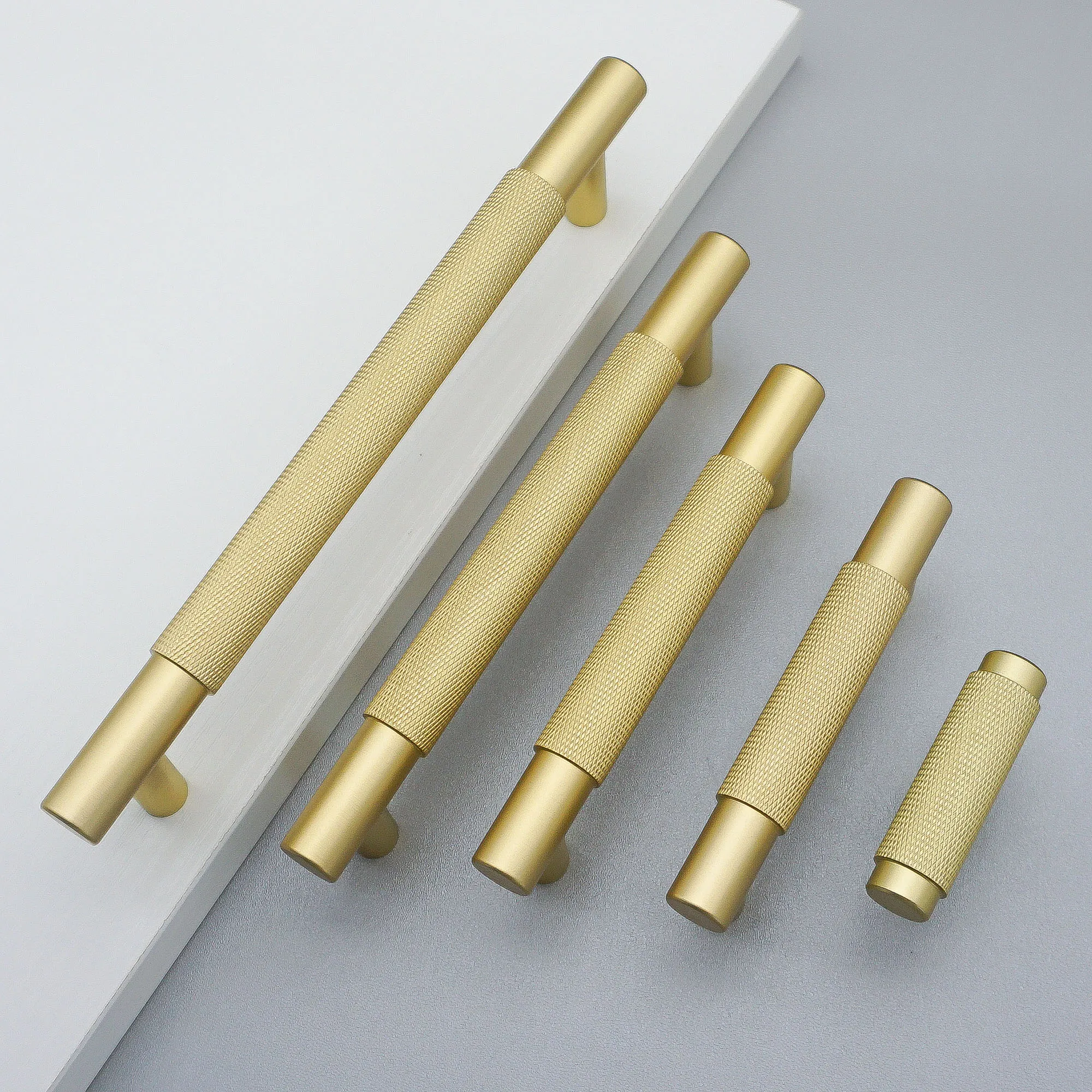 Mfys Knurled Textured Gold Kitchen Handles And Knobs Wardrobe