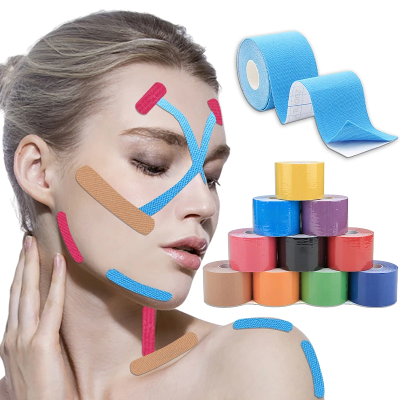 2.5CM * 5M Kinesiology Tape For Face V 라인 넥 아이 리프팅 링클 리무버 스티커 테이프 페이셜