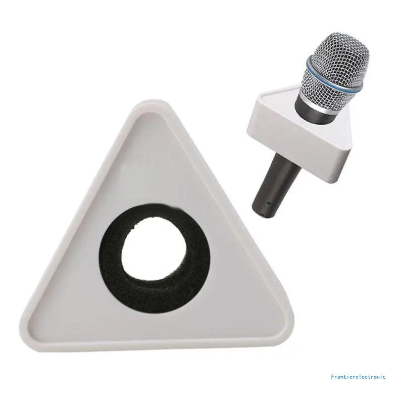 

Black Hole Triangular Mic Microphone TV Interview Logo Flag Station DIY DropShipping
