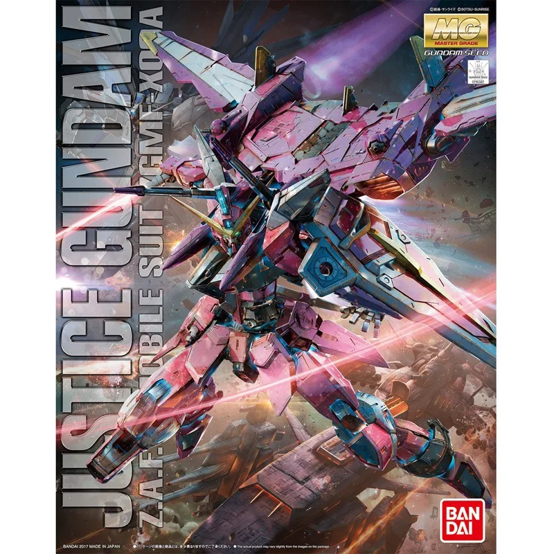 

Original Bandai Gundam Anime Figure MG 1/100 ZGMF-X09A Justice Athrun Zala JUSTICE Effects Action Figure Model Modification Toys