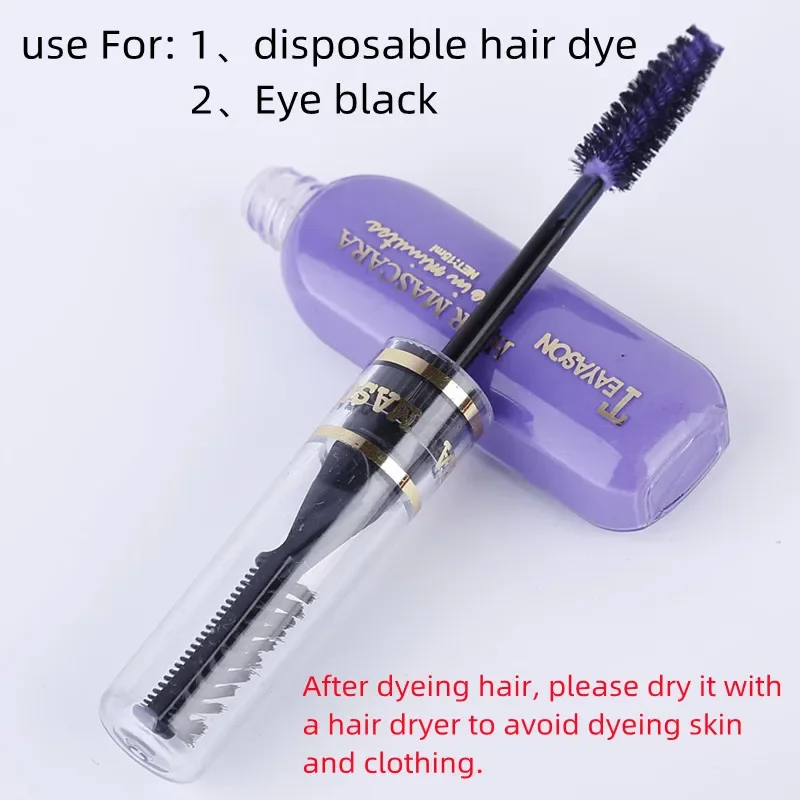 13 Farben Einweg-Haarfarbe, einmalige Haarfärbung, Mascara, Haarstyling-Tool, waschbar, ungiftig, DIY, temporär, doppelt verwendbar_voghion.com