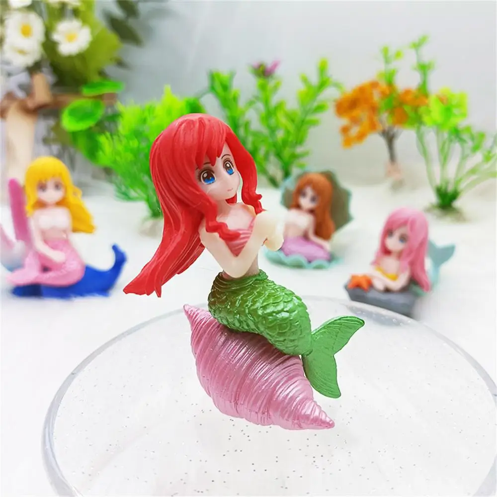 Beautiful Mermaid Aquarium Decorations Colorful Cartoon Mermaid Figurine Fish Tank Ornaments Desk Decorations