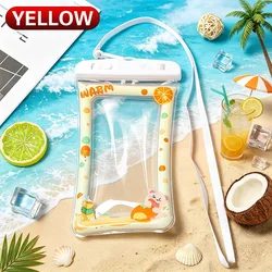 Waterproof Floating Touch - Screen Phone Pouch with Cartoon Design (YELLOW)