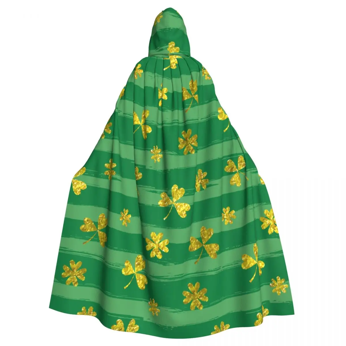 

Unisex Adult Brushstroke With Golden Clovers Cloak with Hood Long Witch Costume Cosplay