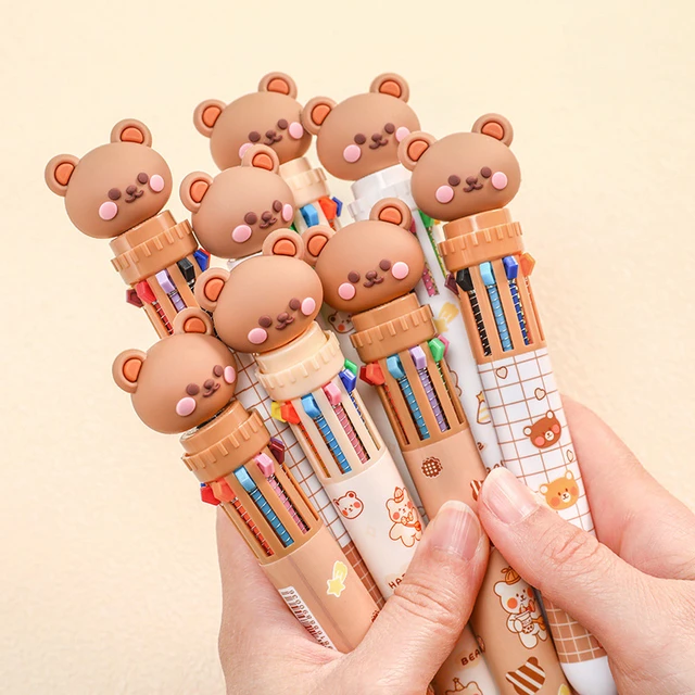 Cute Animal Cartoon Ballpoint Pens 10 Colors Kawaii School Office Supply  Students Stationery Multicolored Pens Refill Gift 2023 - AliExpress