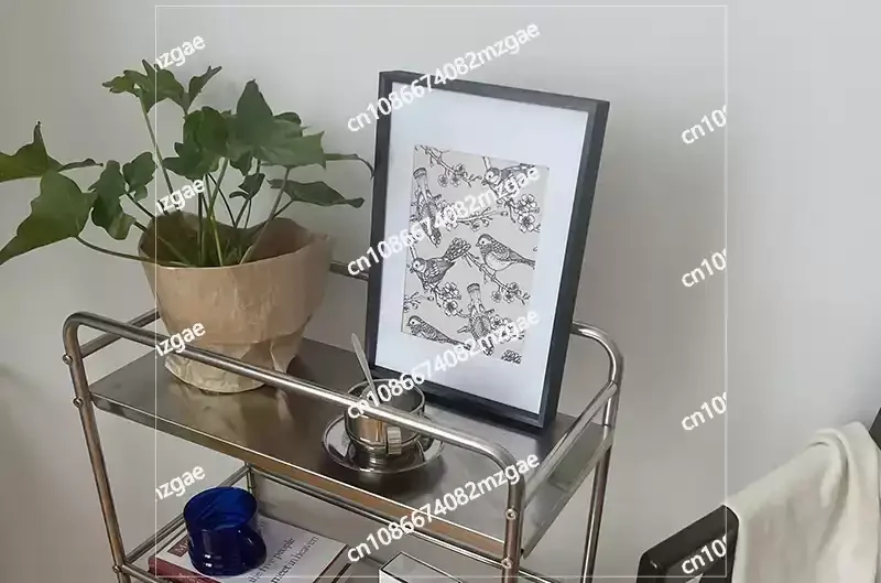 다층 금속 선반, 모던 스타일 바닥 이동식 풀리 보관 랙, 주방 아일랜드 및 트롤리, 롤링 보관 카트