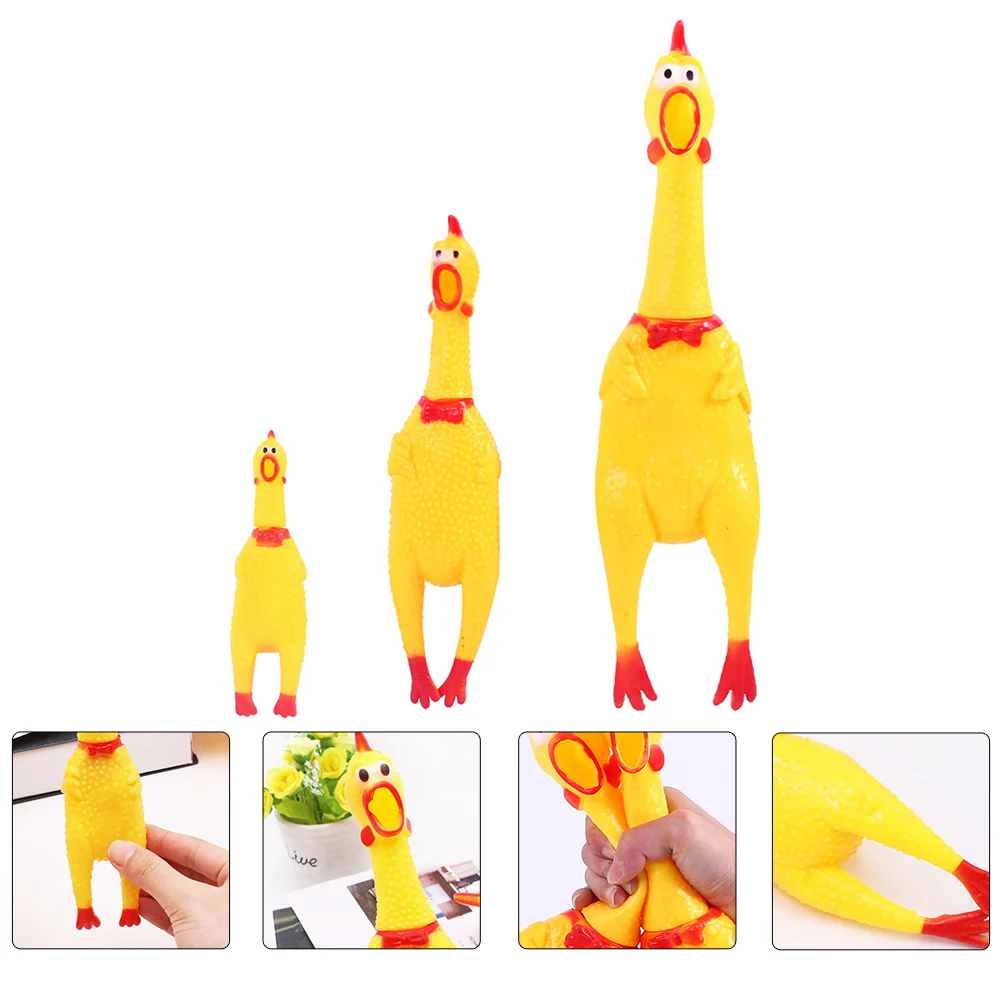 

3 PCS Small Dog Toys Screaming Chicken Pet Squeeze Vent Vocalize Interesting Prank Sounding