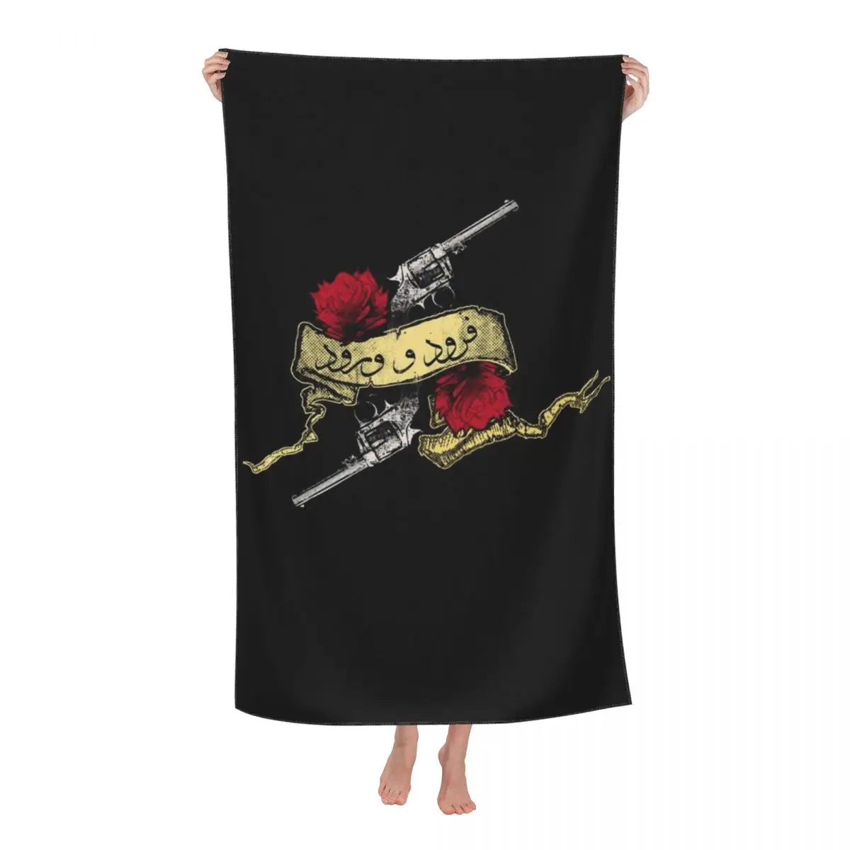 

Пляжное банное полотенце из микрофибры с официальным логотипом Guns N' Roses