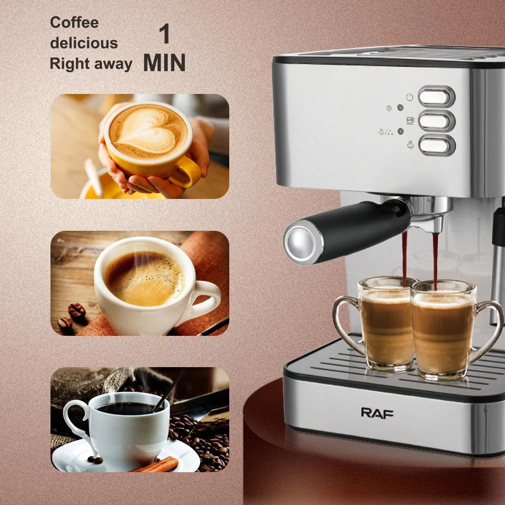 Macchina da caffè espresso macinato in polvere cappuccino 1 o 2 tazze 850W  15bar