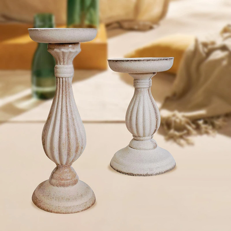 Wood Candle Holder Candlestick for Home Decor Wedding Room Decoration Ornament Boho Vintage Pillar Floor Romantic Candle Holders