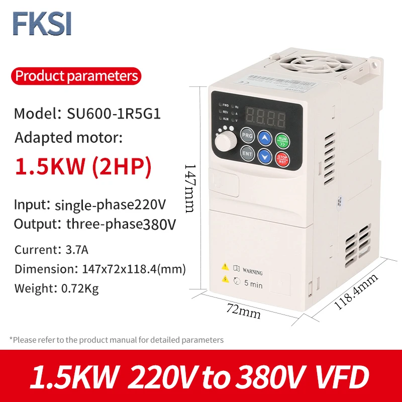 1.5KW 220V to 380V W